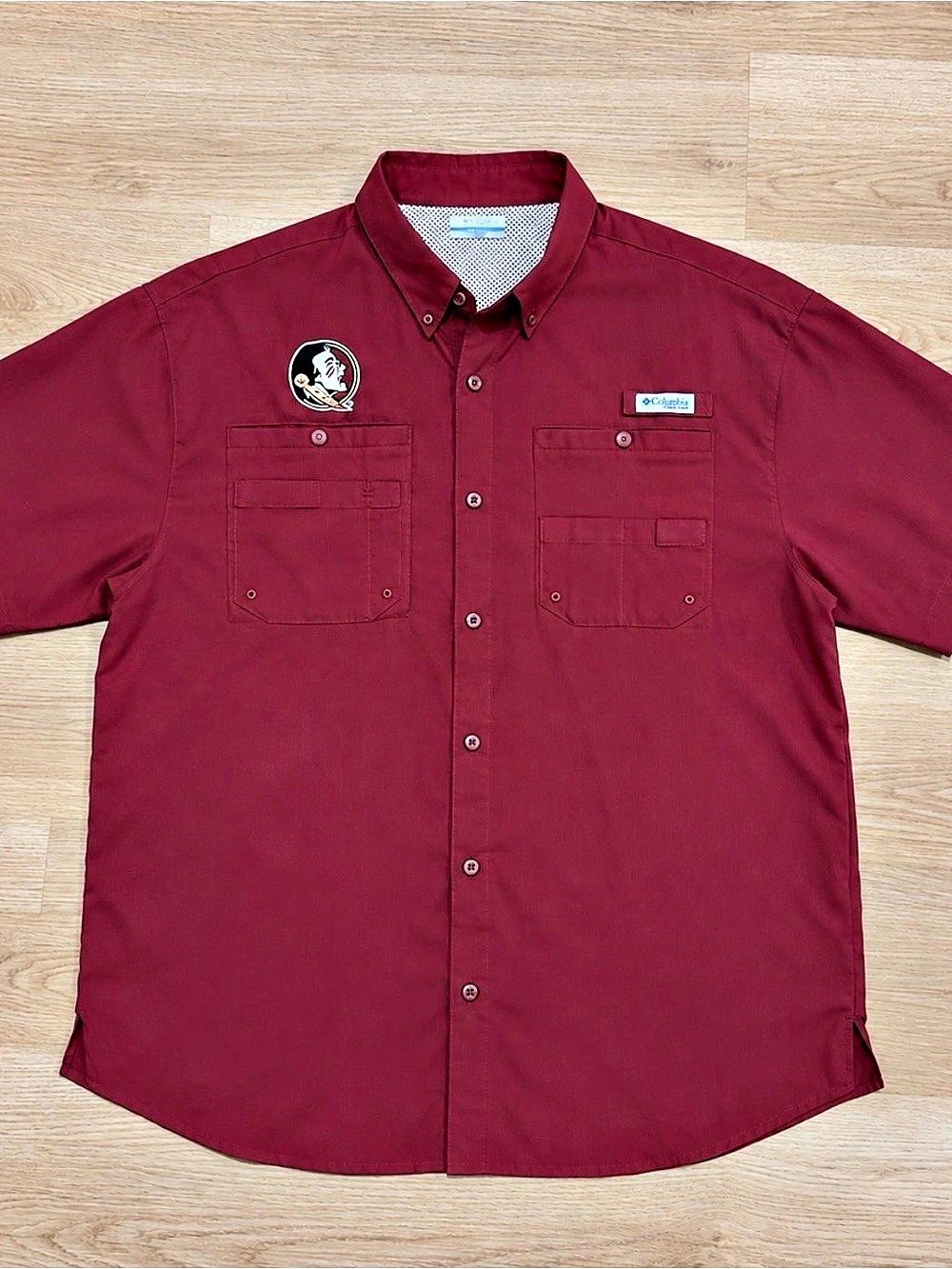 Columbia Florida State Seminoles PFG Tamiami Short Sleeve Shirt Men's XXL Red